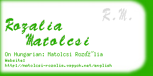 rozalia matolcsi business card